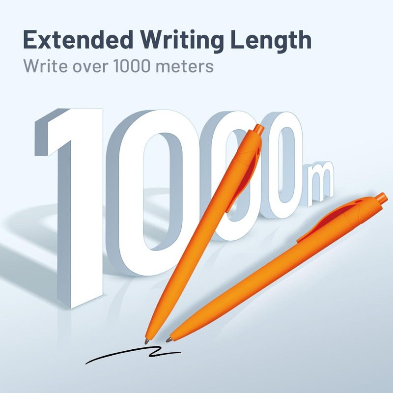 Wiaziert BallPoint Pens, 100 Pack (BLACK Ink),Bulk Pens, Orange Barrel,Click