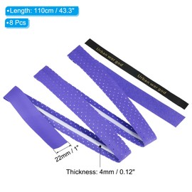 PATIKIL 43.3" Tennis Racket Grip Tape, 8 Pack Anti Slip PU Badminton Overgrip New Racquet Grip Absorbs Sweat Dots Tape with Raised Ridges for Baseball Pickleball Paddle, Purple
