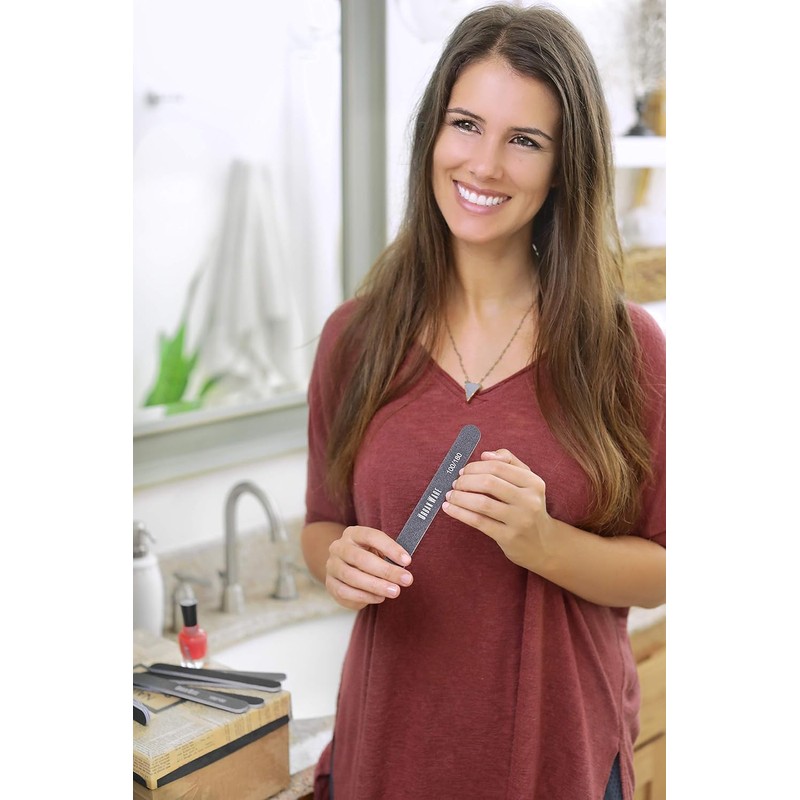 Professional Nail Files 10 Pack Double Sided 100/180 Grit Washable