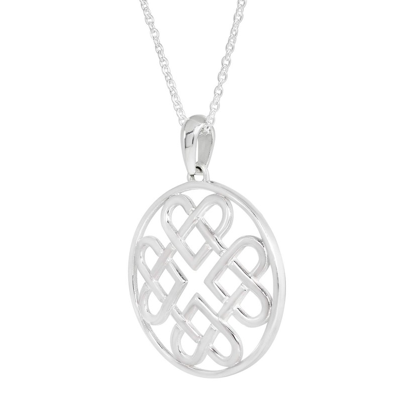 Sterling Silver Pendant Necklace with 18 Inches Chain, Sterling Silver