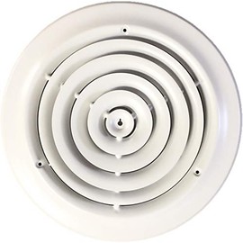 HBW 10" Round Ceiling Diffuser White Powder Coated with Outside Dimension of 14" Fitting in 10" Duct