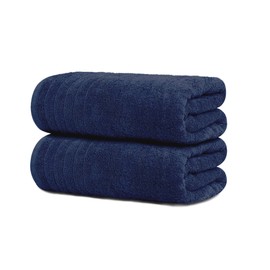 Tens Towels Large Bath Sheets, 100% Cotton, 35x70 inches Extra Large Bath Towel Sheets, Lighter Weight, Quicker to Dry, Super Absorbent, Oversized Bath Towels, (Pack of 2, Navy)