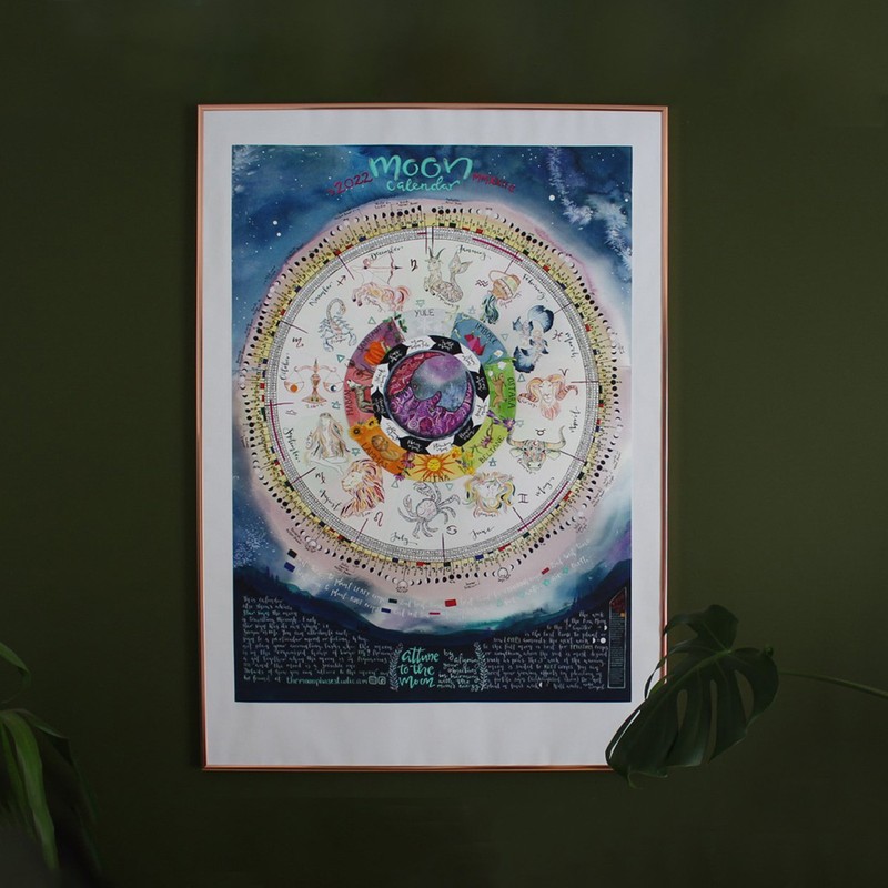 2022 Moon Calendar Hangable Wall Calendar Home Wall Decoration Gift