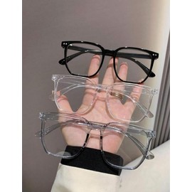 3 Pack Readers Blue Light Glasses Set, Assorted Transparent Frames, Unisex, good for Eye Protection, with eye glass cleaner