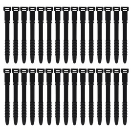 30Pcs Silicone Zip Ties Rubber Cable Ties 4.5 inch Reusable Zip Ties Elastic Cable Organizer for Wire Management (Black)