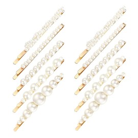 10Pcs Pearls Hair Clips Sweet Pearl Hair Pins Elegant Pearl Hair Barrettes Pearls Hair Slides Hair Accessories for Women and Girls, 10 Piece Assortment