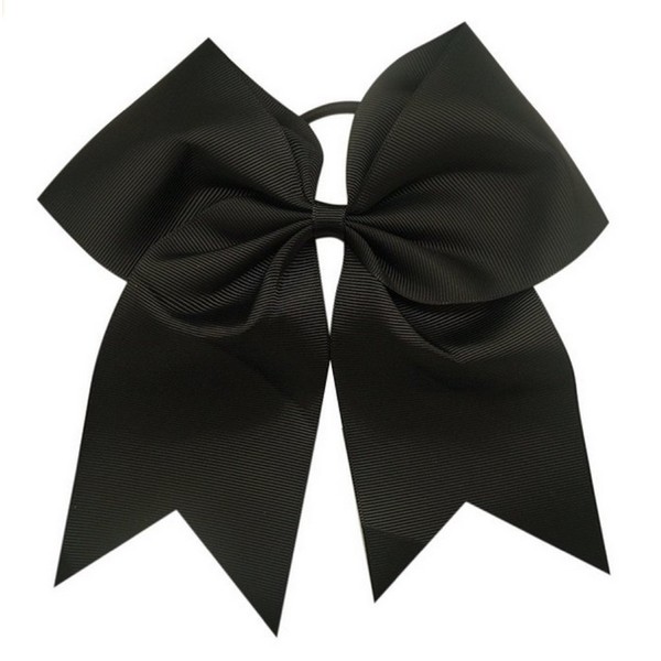 Kenz Laurenz Cheer Bows Black Cheerleading Softball - Gifts for Girls and Women Team Bow with Ponytail Holder Complete Your Cheerleader Outfit Uniform Strong Hair Ties Bands Elastics