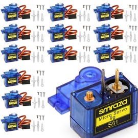 Smraza 12 Pcs SG90 9G Micro Servo Motor Kit for RC Robot Arm/Hand/Walking Helicopter Airplane Car Boat Control with Cable, Mini Servos for Arduino Project