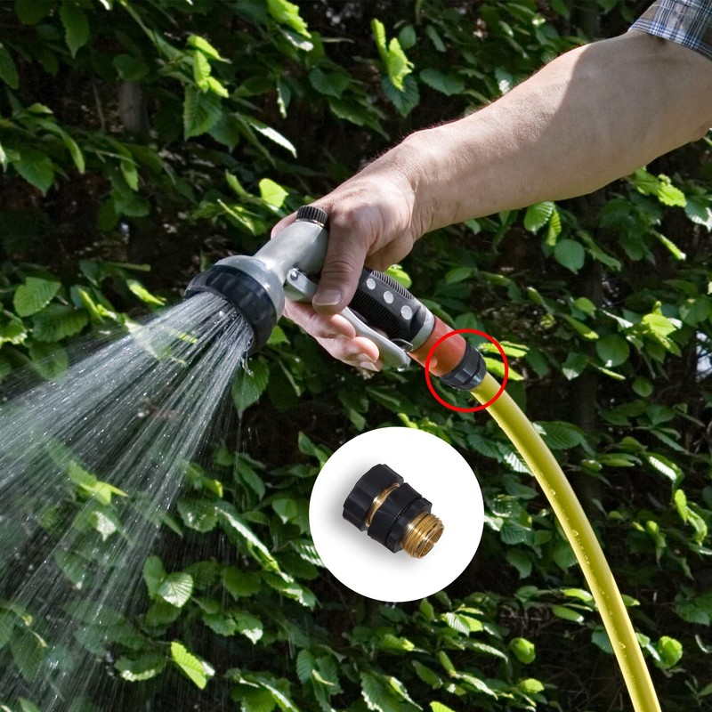 Hourleey Garden Hose Quick Connector, 3/4 Inch Male and Female