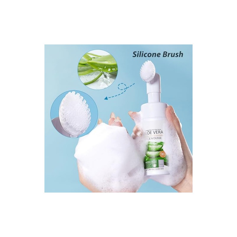 Set De 2 Limpiadores Faciales Con Aloe Vera, Espuma Hidratante