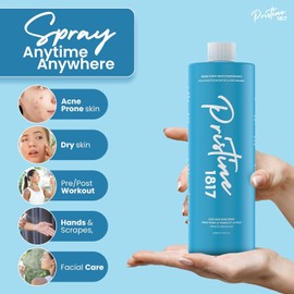 Pristine 1817 Hypochlorous Acid Spray 0.016% - Gentle, Versatile Mist for Face & Body (16.9 fl oz + 2 fl oz)