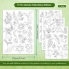 BENECREAT 4 Sheets 74Pcs Plant Water Soluble Embroidery Patterns, 11.7x8.3Inch