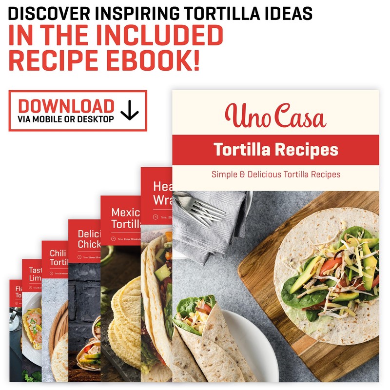 Uno Casa Cast Iron Tortilla Press 8 Inch with Tortilla