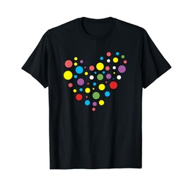 The Dot Day Heart in Colorful Dots Pattern Creative Design T-Shirt