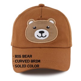 PESAAT Bear Baby Baseball Hats for Boys Girls Cotton Infant Toddler Sun Hat Kids Adjustable Cap Spring Summer (6-24 Months, Bear Brown)