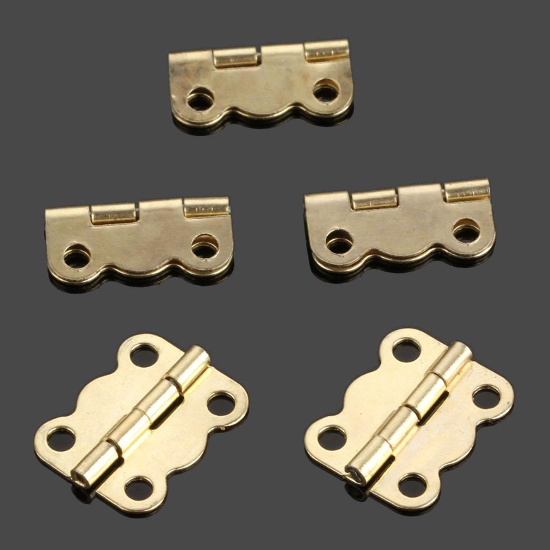 Mini Hinges, Trigger Hinges, 50 Pieces, For Wooden Boxes, Flat
