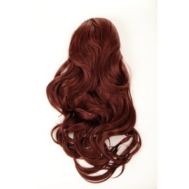 WIG ME UP - 90607-35 half wig hairpiece elegant with braided hair band long wavy highlighted wild wet look rust brown brown.