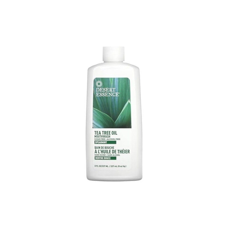 Desert Essence Tea Tree Mouthwash W/Spearmint, 8-Ounce