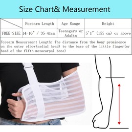 Ledhlth Mesh Breathable Arm Sling for Women/Men& Adults - Adjustable Shoulder/Elbow/Wrist Injury Support with 2 Pads, Left/Right Arm Shoulder Immobilizer with Comfort Fit (White, One Size)