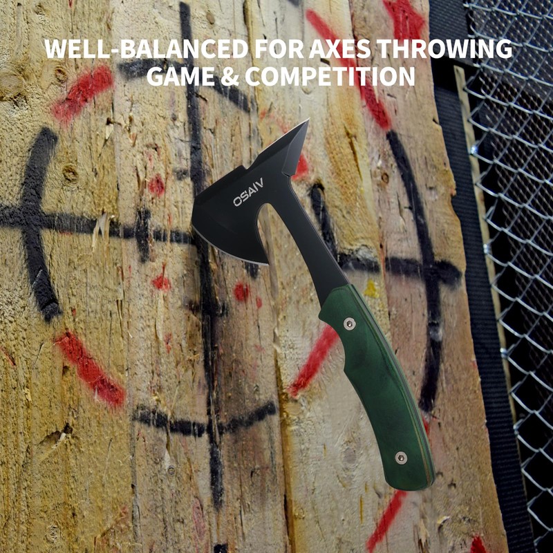 OSAIV Throwing Axes Set, Full Tang Stainless Steel Well Balanced