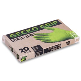 Nitrile Gloves 8 Mil Diamond Textured - Durable Puncture Resistant Industrial Grade, Safety Work, Food Safe, Green Gloves (20 Count, Medium)