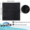 VIVOTE Black Microfibre Cloth Dish Cloth for Kitchen 9pack Cleaning