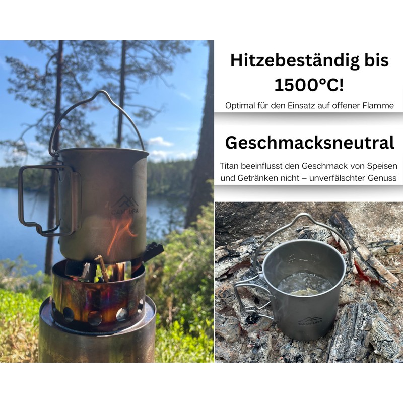 Campura Titanium Pot - 750 ml, Lightweight & Compact, Outdoor,