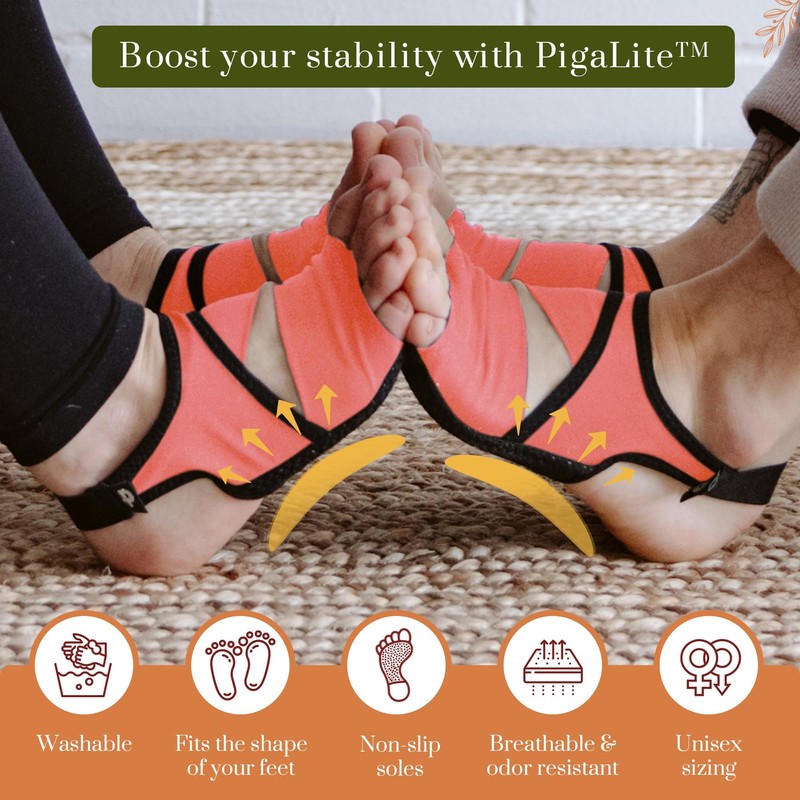 PigaLite Grip Non-Slip Barre, Yoga & Pilates Socks, Toeless Compression