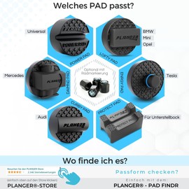 PLANGER® - LOFTY PAD - Rubber Jack Pad for (for SPECIAL CAR BRANDS from GERMANY) Trolley Jack, Vehicle Lift and Axle Stand - Protects your Car, SUV