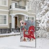 Covido Home Decorative Winter Red Chair Birds Garden Yard Flag