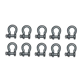MarineNow 1/4" US Type Galvanized Bow Shackle with Over Size Screw Pin for Anchor, Towing, Off Road Recovery (1/4" with 5/16" Pin 666 lb WLL) Hot Dipped Galvanized (10-Pack)