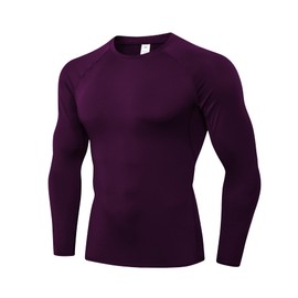 Queerier Men's Long Sleeve Compression Shirts Athletic Workout Sports Undershirt Base Layer Top