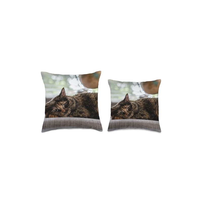 Tortoiseshell Cat Throw Pillow