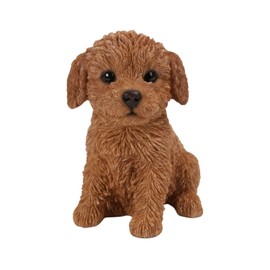 Oubia Sitting Toy Poodle Brown 5.7 x 4.5 x 6.5 inches (14.5 x 11.5 x 16.5 cm) Doll Figurine Figurine Animal Garden Decoration Dog Dog H13344-1