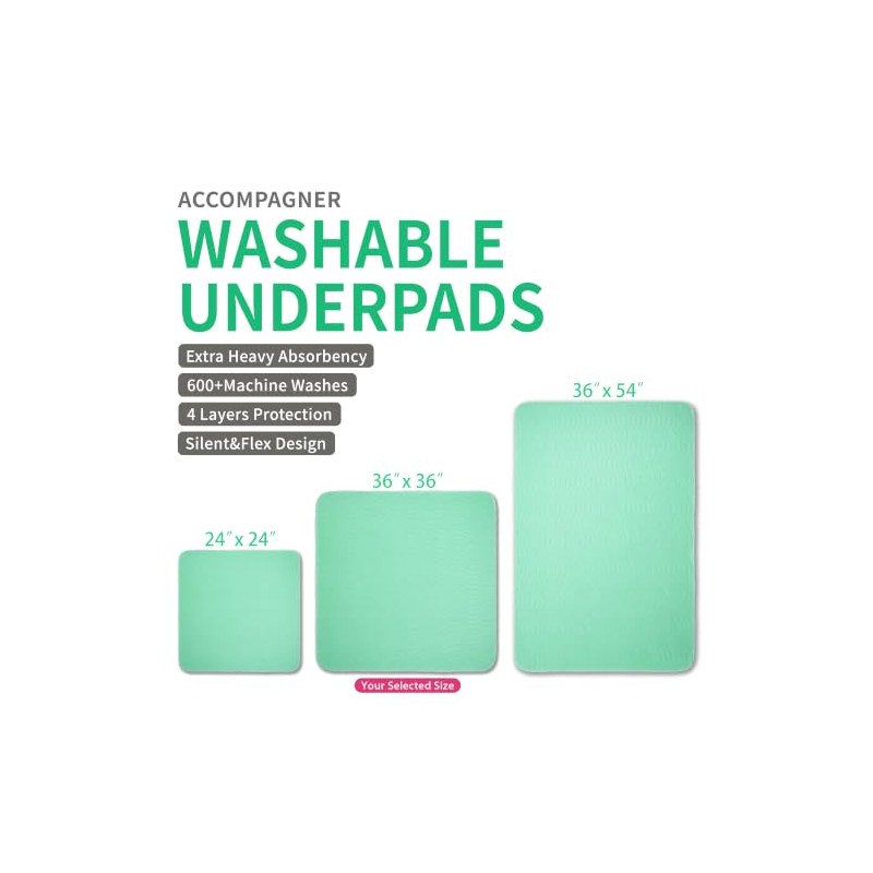 Accompagner Waterproof Reusable for Adults and Pets Washable Pee Pads