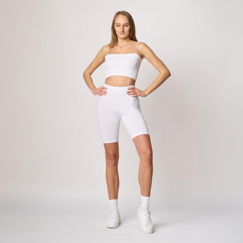 Merry Style MS10-200 Women's Cotton Short Leggings - White, size: