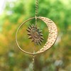 Glitzhome 8.5ft Rain Chain for Gutters 8-Piece Faux Copper Patina