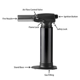 Inter Forte Heavy Duty Micro Blow Torch - Butane Torch - Black - GF 877.1