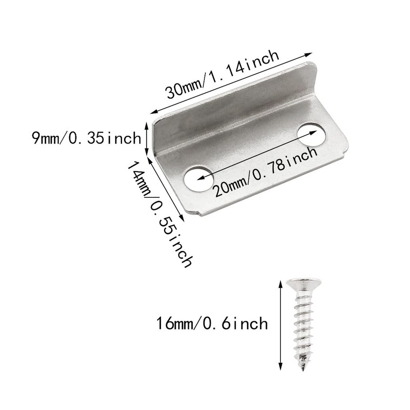 ITROLLE 8PCS Metal Reliable Efficacy Angled Drawer Lock Strike Plate