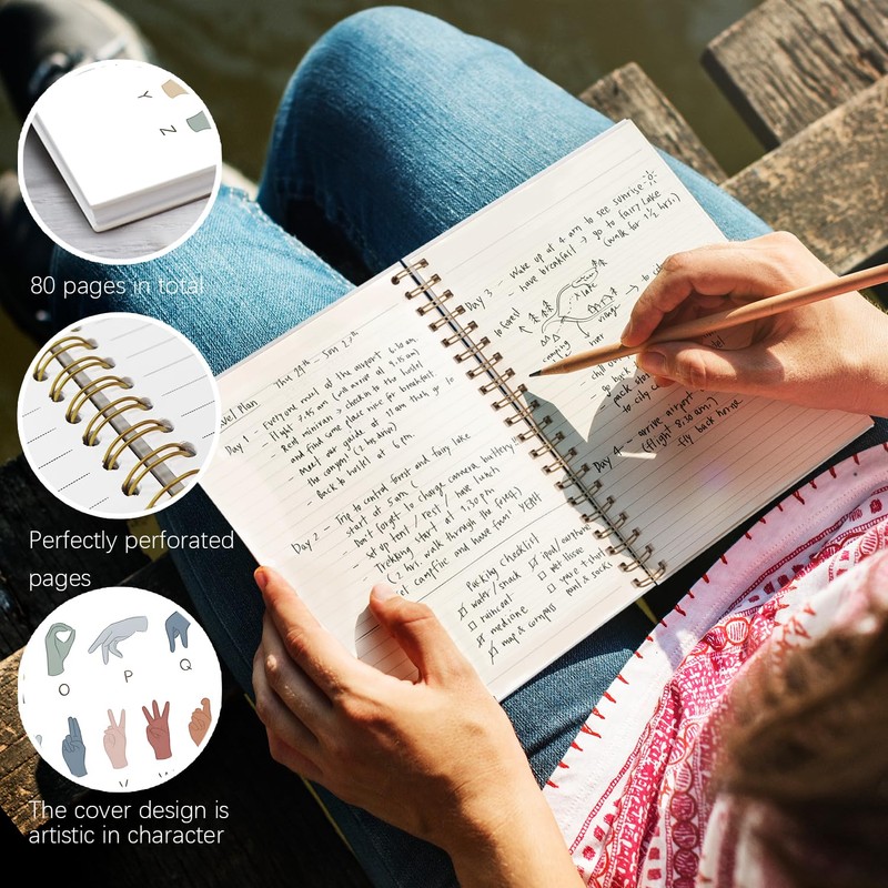 NaZaUK American Sign Language Alphabetical Notebook, ASL Alphabet Journal, ABC