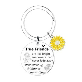 Nfyxcaz Sunflower Gifts for Friends True Friendship Gifts for Women Friend keychain Bestie Gifts Christmas Birthday Gifts for Friends Leaving Going Away Gift