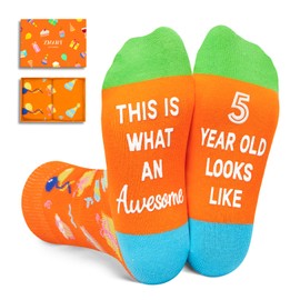 Zmart 5th Birthday Gifts Ideas - Socks for Toddlers 5t, Five Year Old Gifts for Girls Boys, Presents for 5 Year Olds