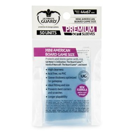 Ultimate Guard "Mini American" Premium Soft Sleeves for Board Game Cards (Transparent)