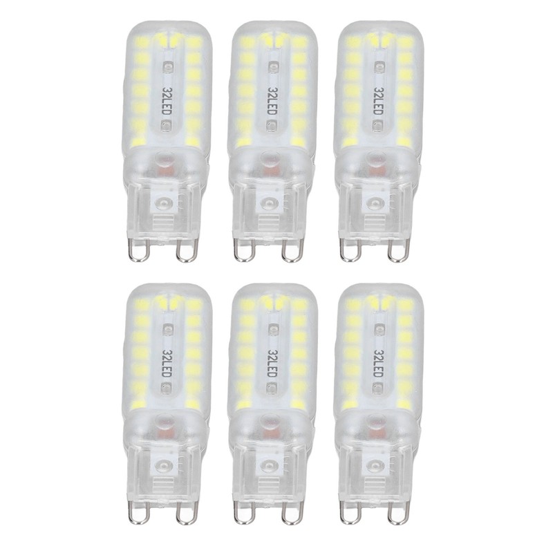 6pcs G9 LED Bulbs 7W Dimmable 360° Illumination Replacement Light