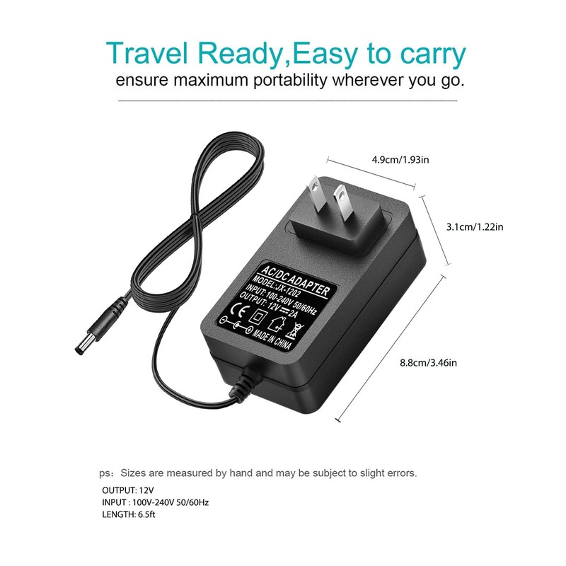 12V AC DC Adapter for Williams Legato Plus 88-Keys Digital