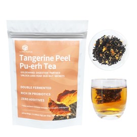 Tangerine Peel Puerh Tea Bags - Chenpi & Puer Herbal Blend for Digestive Aid & Wellness, Ripe fermented Tea with Natural Citrus Aroma, 2.12oz 20 Bags, AeroMind CloudTrade