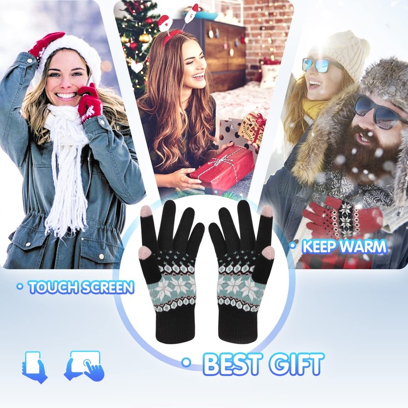 Veni Masee women's warm winter wool touchscreen gloves, with thermal
