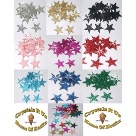 48 x Iron-On Glitter Stars, 25 mm