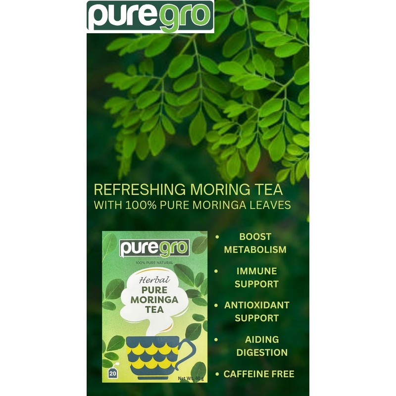 Puregro Pure Moringa Tea 40g (20 Tea Bags) | PACK