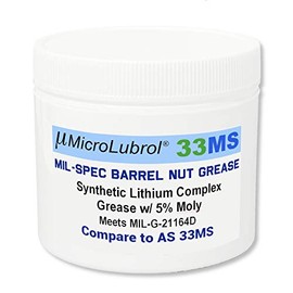 MicroLubrol 33MS MIL-SPEC Barrel Nut Lithium Moly Synthetic Grease 2 oz (57 Grams), Compare to AEROSHELL